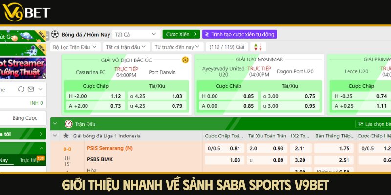 Saba Sports V9bet là lựa chọn hoàn hảo dành cho người chơi yêu thích cá cược